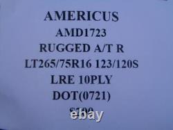 Americus Rugged Atr Lt 265 75 16 123/120s Lre 10ply All Terrain Tire Amd1070 Cq1