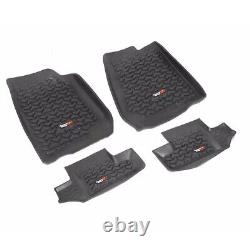 Rugged Ridge All Terrain Black Front & 2nd Row Floor Liners for Wrangler JK 2-Dr