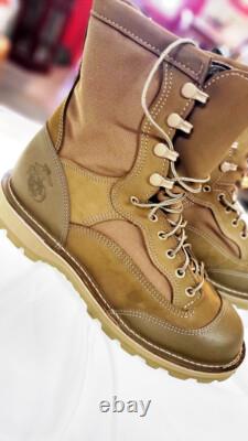 USMC NEW TAN RUGGED ALL TERRAIN LEATHER BOOTS With VIBRAM SOLES SIZE 10.5 R