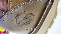 USMC NEW TAN RUGGED ALL TERRAIN LEATHER BOOTS With VIBRAM SOLES SIZE 10.5 R